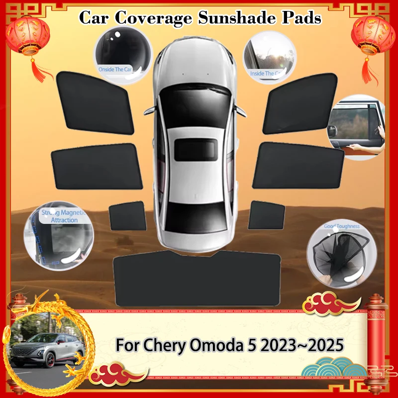 

For Chery Omoda 5 C5 Fownix FX 2023~2025 2024 5-door SUV Sunshade Visor Magnetic Sunshade blocking Curtain Privacy Shading Auto