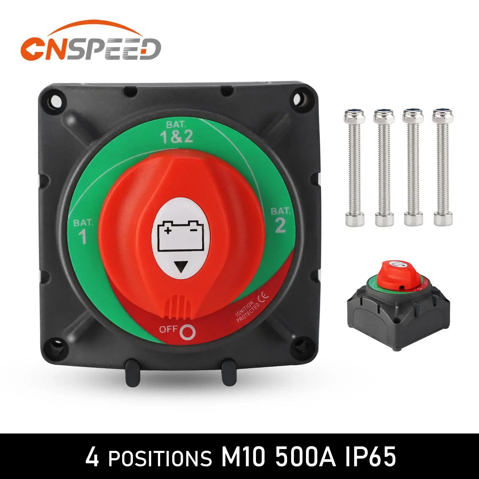 

New Car 500A 4 Position Battery Switch 12-24V Automotive RV Boat Battery Isolator Disconnector Circuit Breaker Disconnect Switch