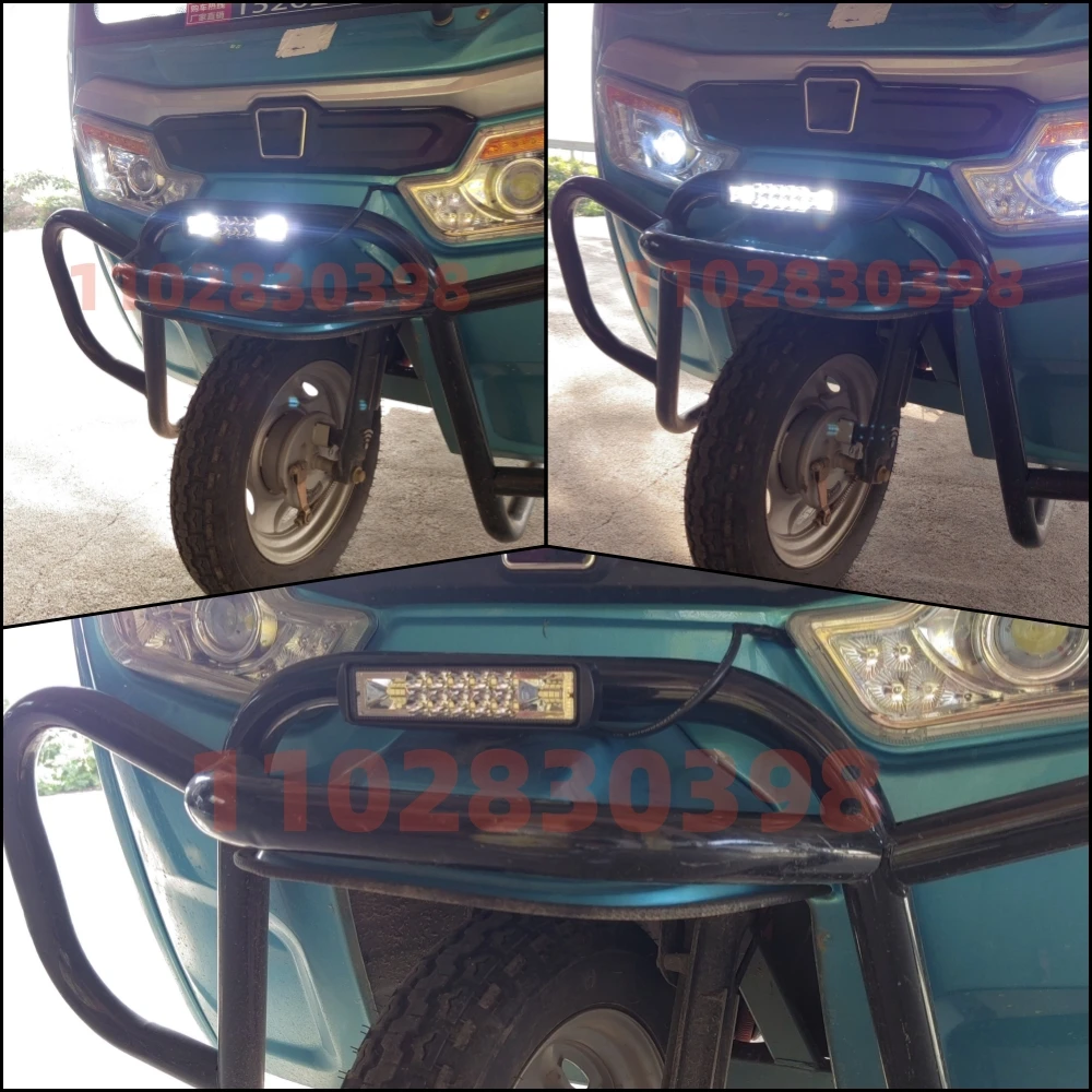 1Pc 12V - 60V Motorcycle Additional Lights High Low Beam Ebike Headlight Motorbike Front LED Light 4x4 Offroad Accessories Parts