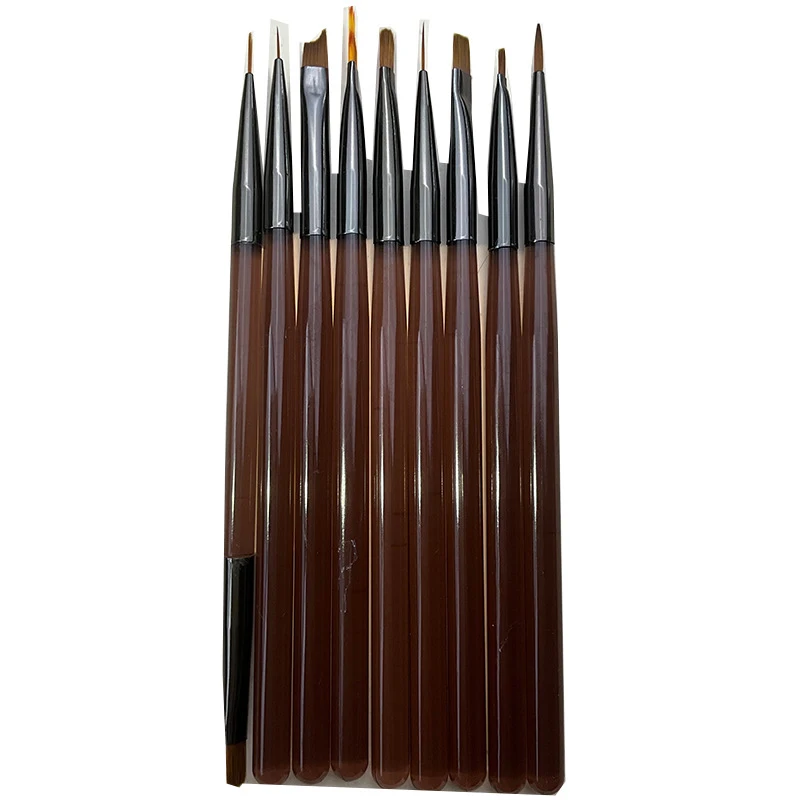 فرشاة رسم أكريليك للأظافر ذاتية الصنع، 9 قطع من فرشاة أظافر جل الأشعة فوق البنفسجية لتصميم الأظافر وأطراف الأظافر وأدوات الرسم #5