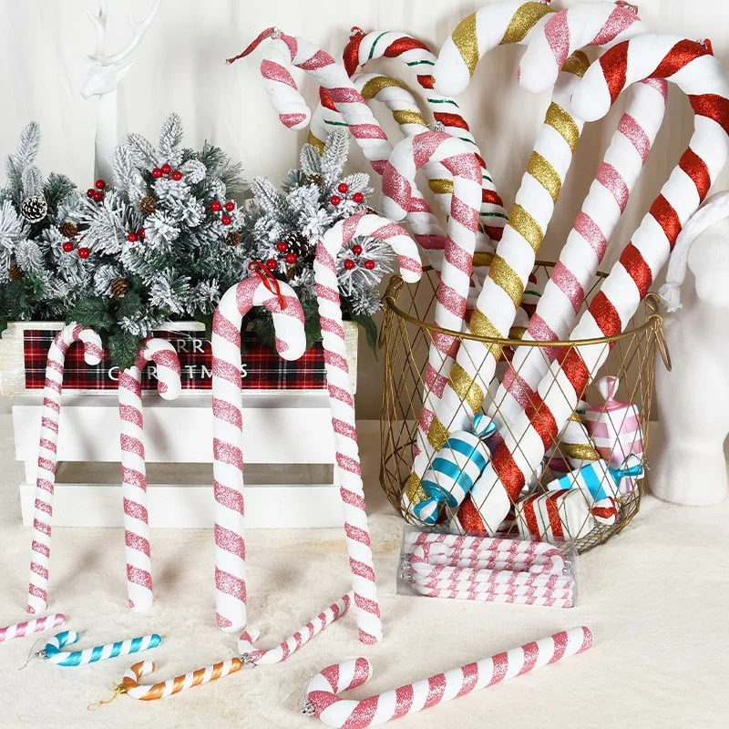 Christmas Decoration Children's Dance Performance Crutches Candy Props Pink and White Painted Studio Shooting Scene Arrangement