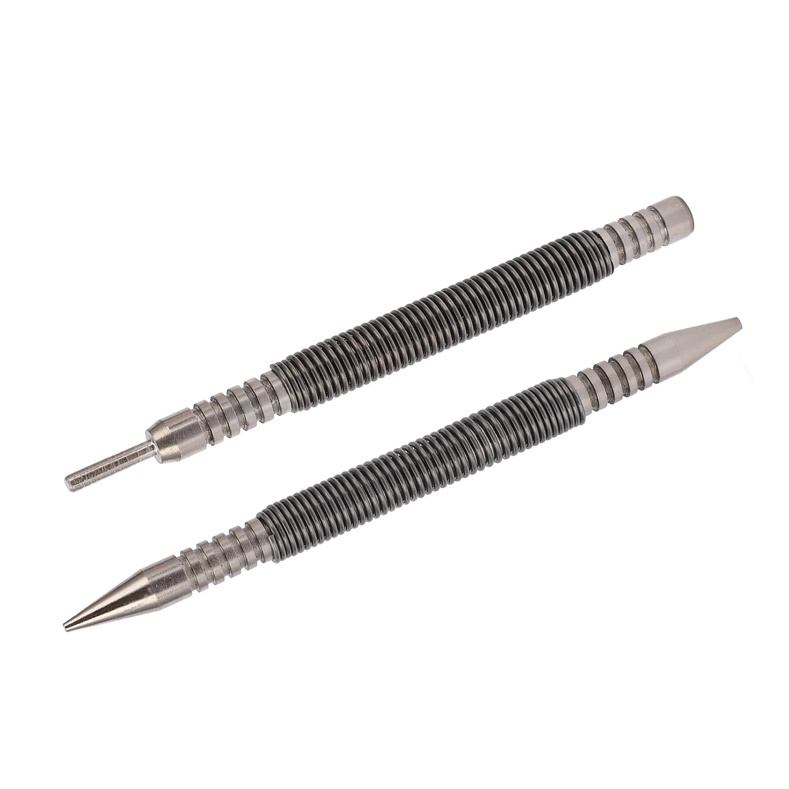 2pcs Spring Loaded Nail Set Tools, Dual Head Nail Setter Hinge Pin Punch Set, Loaded Design Carbon Steel Material 3500PSI