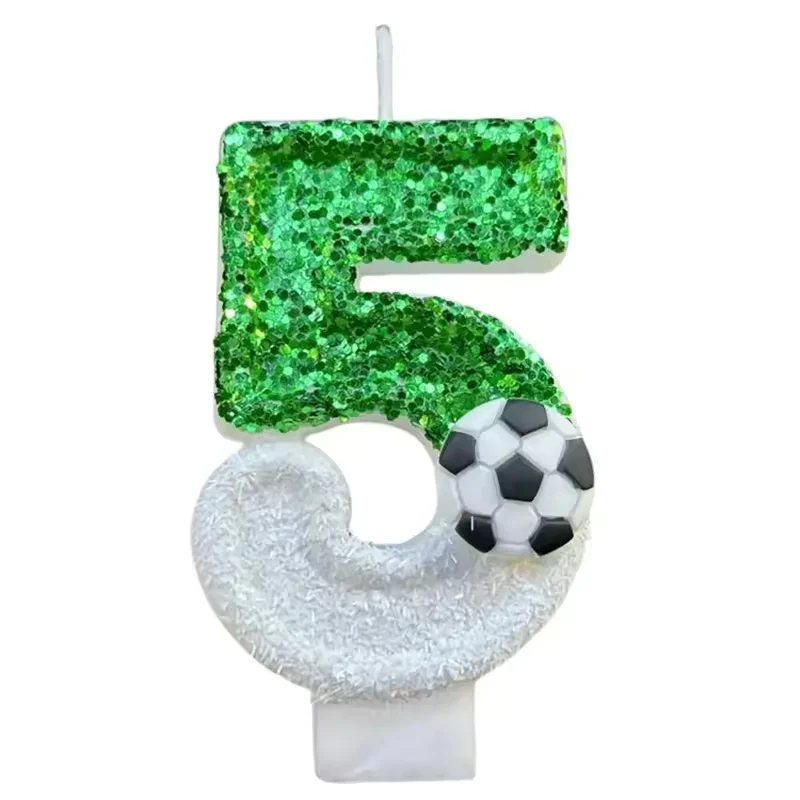 Nieuwe 0-9 nummer verjaardagskaarsen originele twee kleuren geleidelijke verandering voetbalstijl verjaardagstaart digitale feestkaarsen decoratie