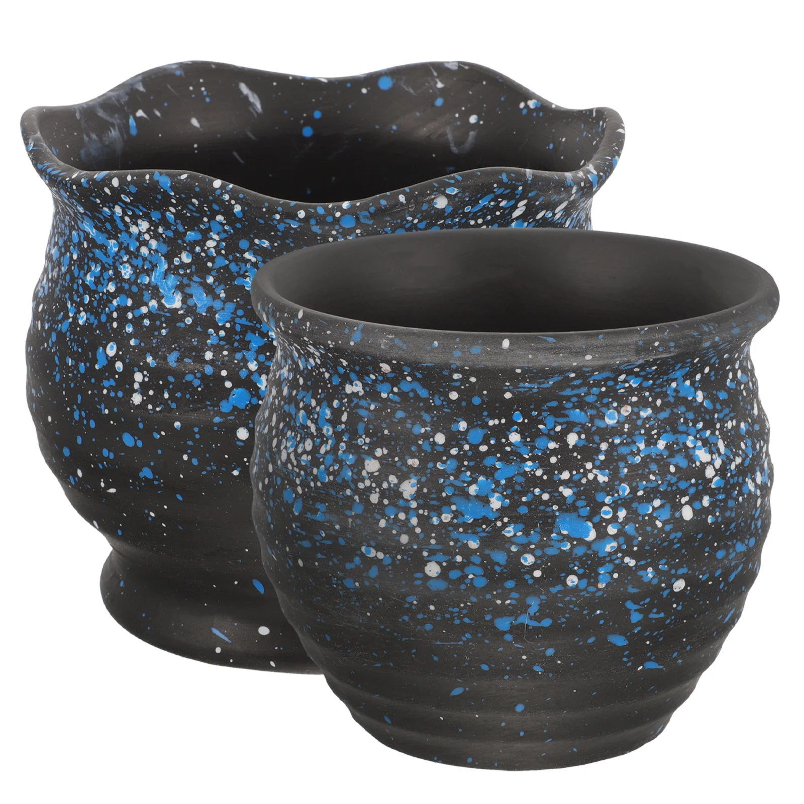 

2Pcs Creative Succulent Planter Ceramic Small Flowerpot for Windowsill Easy Care Plant Container Vintage Style Home Garden Decor