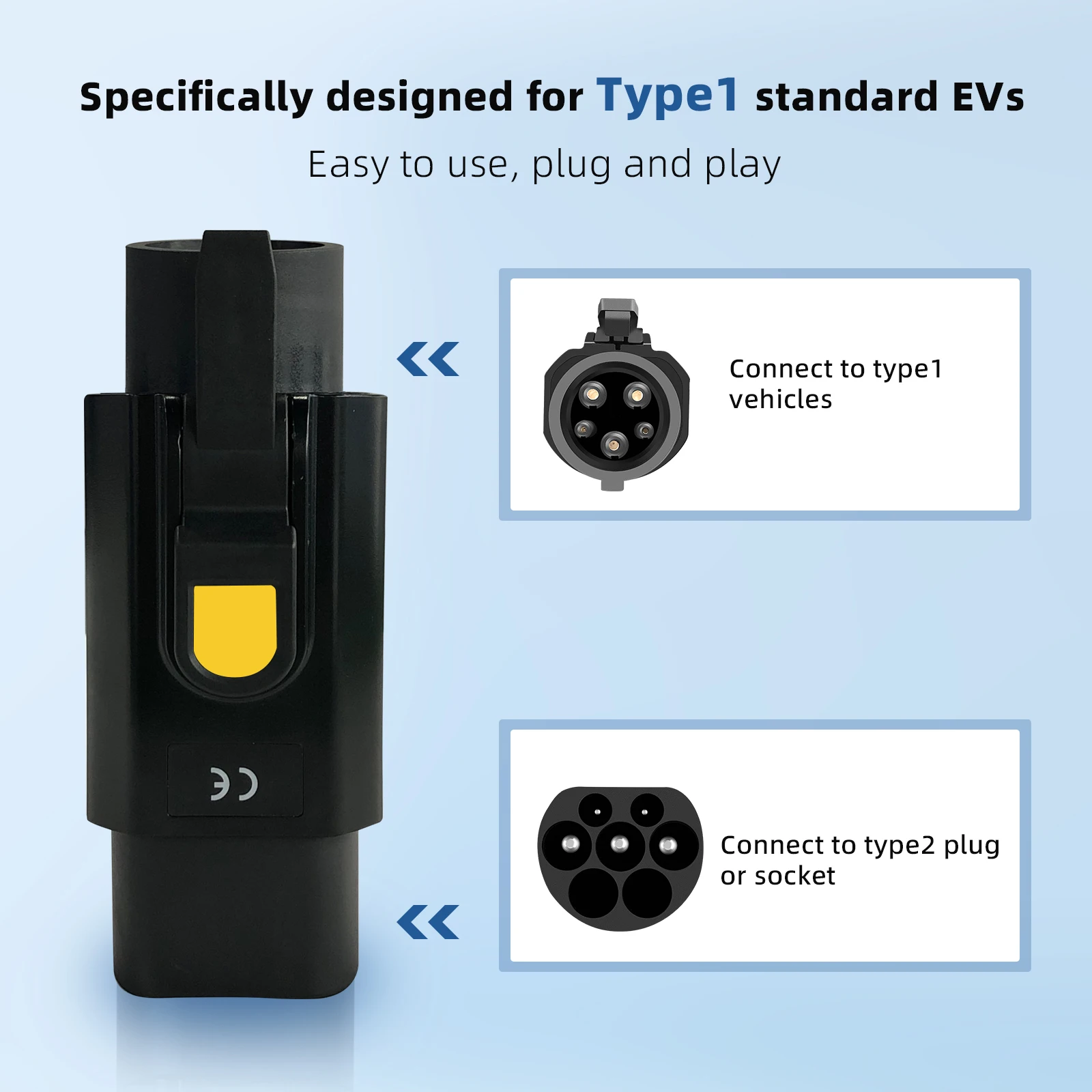 محول شاحن سيارات كهربائية IEC62196 τύπος 2 إلى τύπος 1 32A 250V 7كيلو سريع SAE J1772 #5
