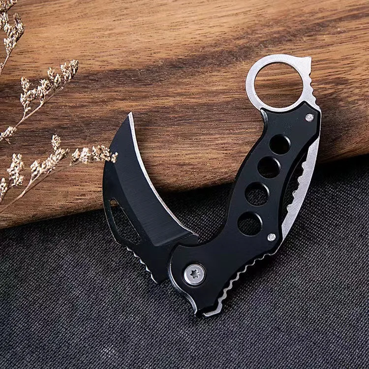 Cuchillo de garra plegable para exteriores, mejor cuchillo Karambit, cuchillo de defensa afilado, Guerrero Lobo, cuchillo pequeño, Camping,