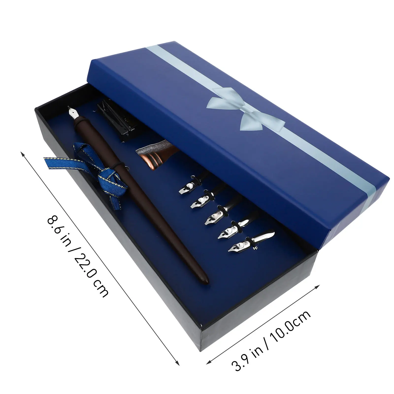 1 комплект, набор ручек в стиле ретро со сменными наконечниками для чернил, винтажные письменные принадлежности, подарочная коробка, упаковка для каллиграфии, художественного рисования