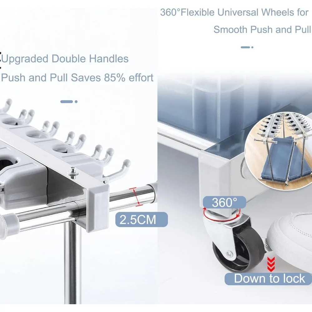 ممسحة أرضية وحامل مكنسة: منظم تخزين أدوات التنظيف المحمول للوازم