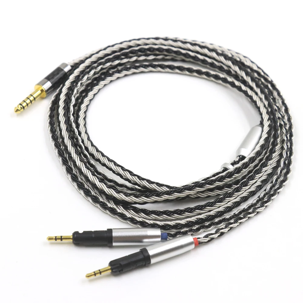 6.5mm 2.5mm XLR 4.4mm 16 Core Silver Plated Braided Earphone Headphone Cable For Audio-Technica ATH-R70X