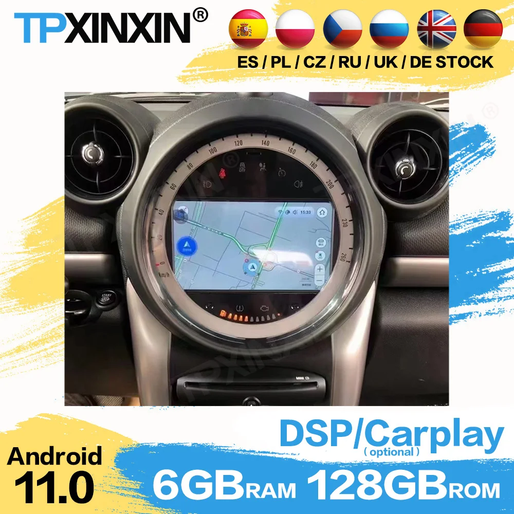 Android 11 Autostereo GPS For BMW Mini Cooper R56 R60 2006 2007 2008 2009 2010 2011 2012 2013 2014 Automotive Multimedia Carplay