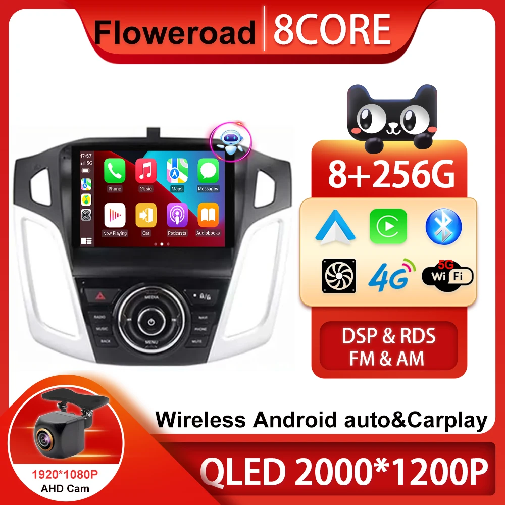 

Android 13 Car Radio DVD For Ford Focus 3 Mk 3 2011 2012-2019 Multimedia Player GPS Navigation No 2din 7862 CPU QLED Screen BT