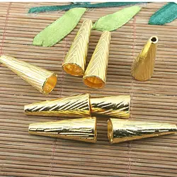 6pcs 28x10mm hole:7.7mm gold tone Cone spacer beads 28x10mm h0379