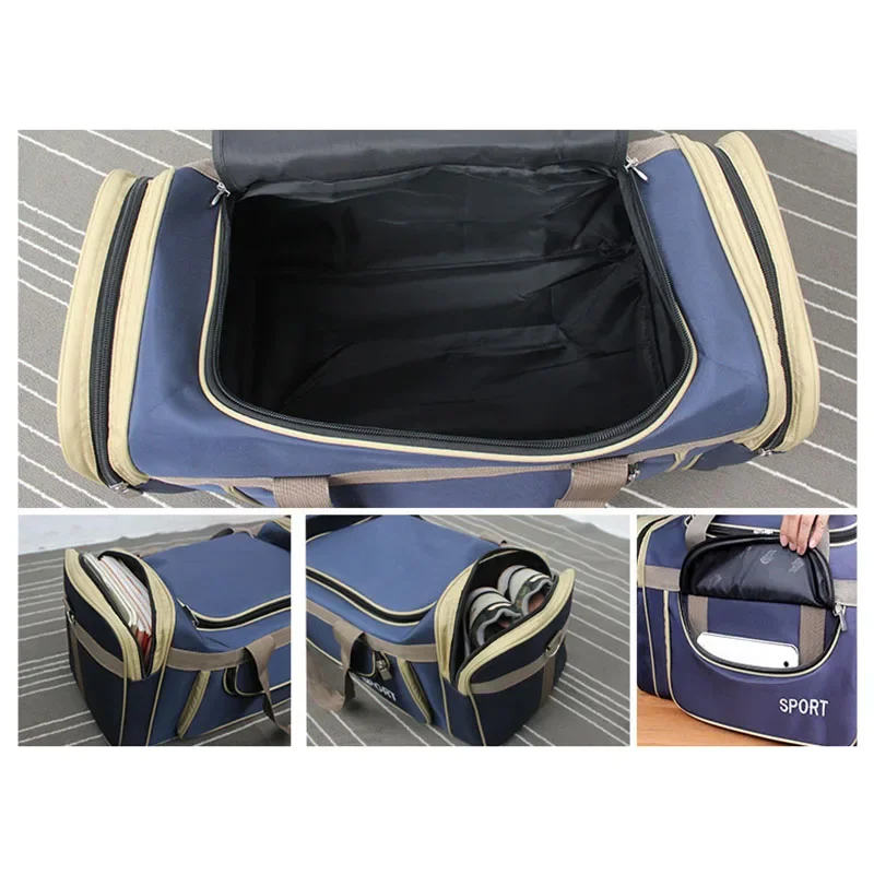 Saco de Nylon impermeável para homens e mulheres, Viagem Duffel Sac, Bolsa Esportiva, Sacos De Ginástica, Saco Ao Ar Livre, Grande, Viajando Tas para Bagagem