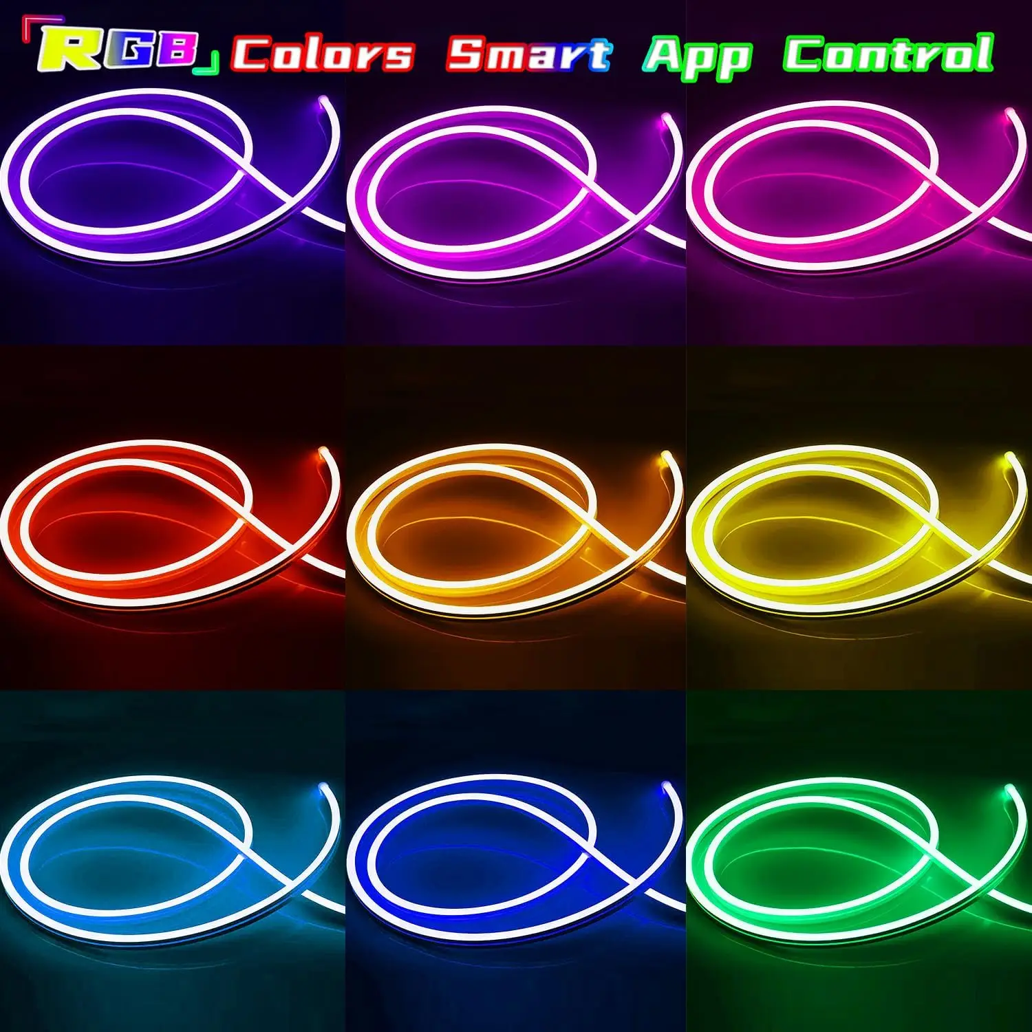 30M/20M/15M/10M Neony LED RGB, inteligentny pilot aplikacji, wodoodporna lina zmieniająca kolor do synchronizacji muzyki do gry w salonie w sypialni