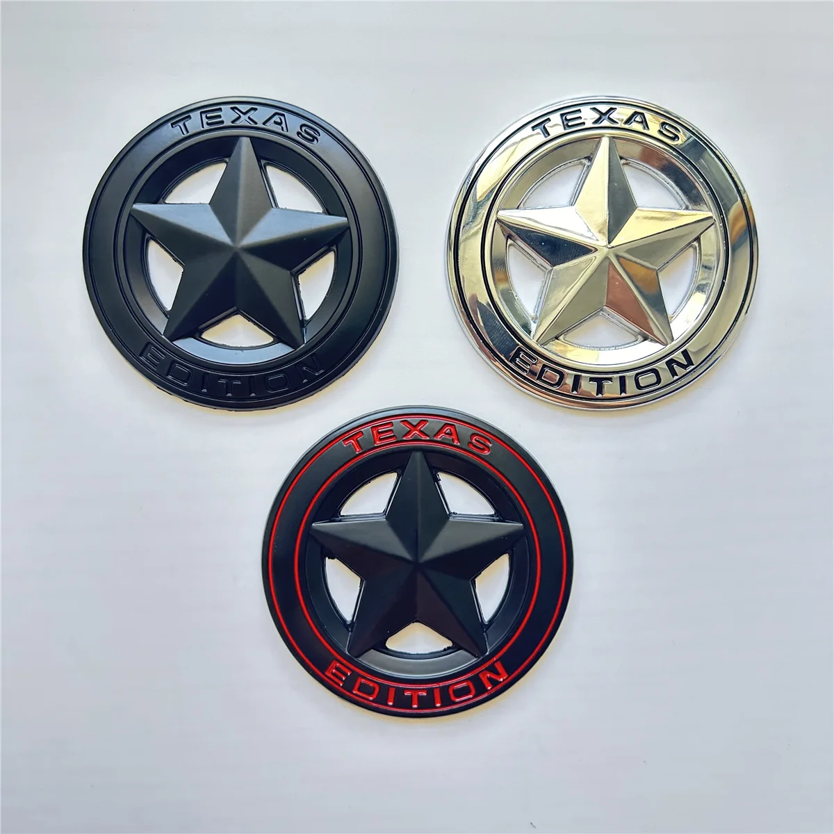 3D Metal TEXAS EDITION Shield Pentagram Emblem Badge Car Fender Side Body Sticker for Wrangler Liberty Grand Car Styling