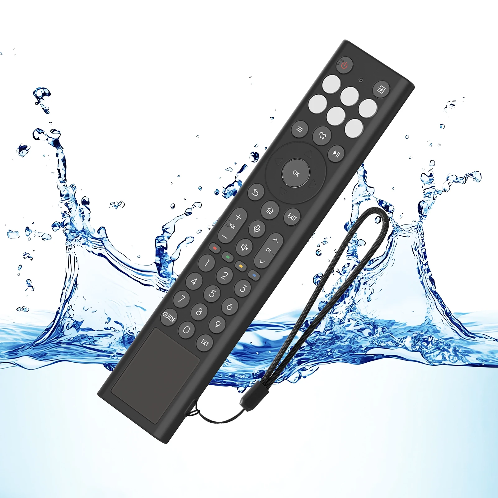 Soft Silicone Case Cover for Hisense ERF6A66 Remote Control Protective Sleeve with Lanyard Anti-Drop Waterproof Anti-Slip