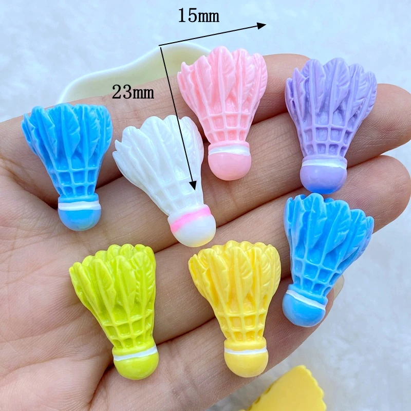 10Pcs New Mini Cute Mixed 15*23mm Cartoon Badminton Series Flat Back Resin DIY Jewelry Craft Decoration Accessorie