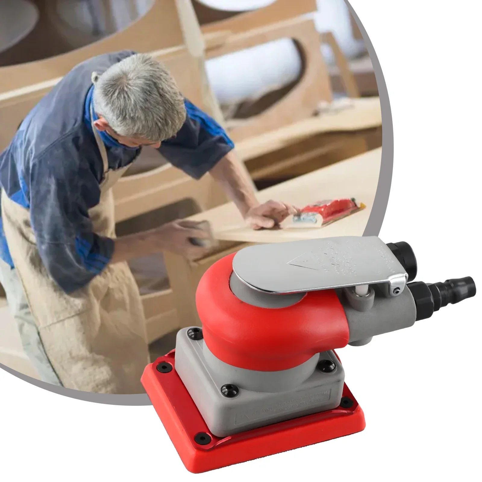 Polishing Tools Pneumatic Sander Metal Grinding Square Wood Grinding Woodworking Tools 1/4 Inch Air Inlet Joint