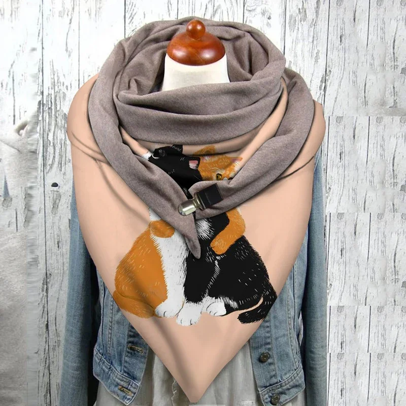 Cat Print 3D Printed Scarf and Shawl Warm for Women and Men