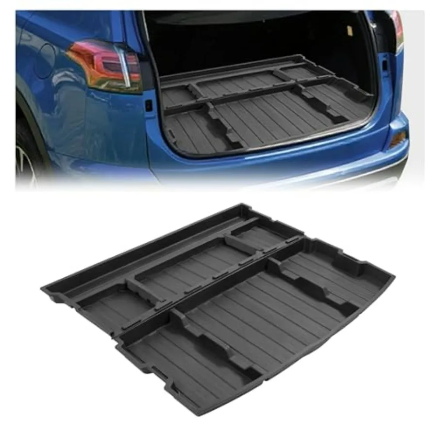 

Trunk Hidden Storage Box for 2019-2024 Toyota RAV4 Plastic Rear Hatch Cargo Organizer Insert Storage Compartment Beige