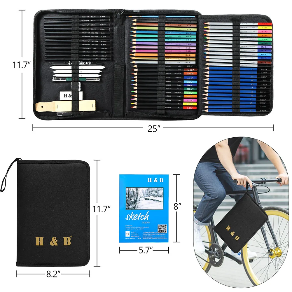 Art Drawing Sketch Pencils Art Drawing Set School Supplies,Sketching Pencil Case Drawing Tools,Ideal Gift For Artists Adult Kid