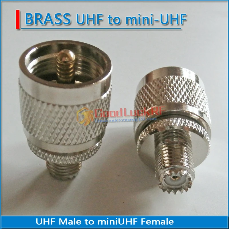 mini UHF MINIUHF Female to UHF PL259 SO239 Male Jack Brass Straight Coaxial miniUHF to UHF RF Connector Adapters