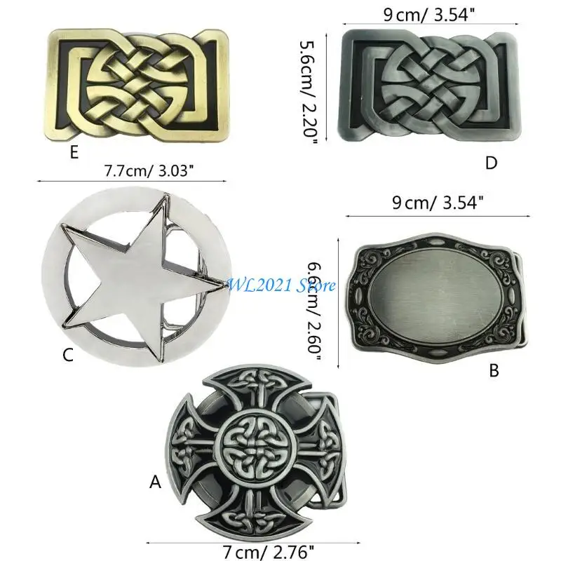 G5GC حزام رعاة البقر ستار أبازيم للرجال والنساء محفورة كول سيلت (برونزية) أبازيم استبدال سيلت