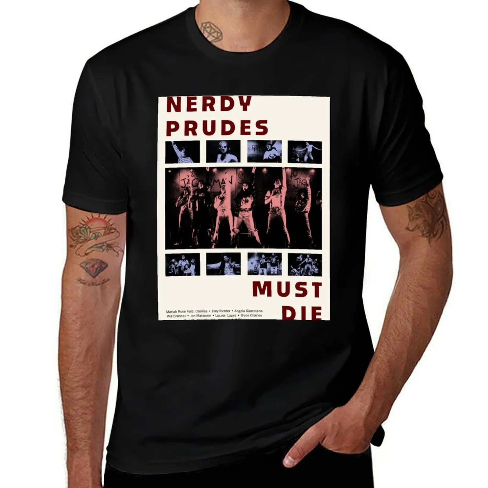 Nerdy Prudes Must Die poster T-Shirt Work Basic Short Sleeve Top T-Shirt