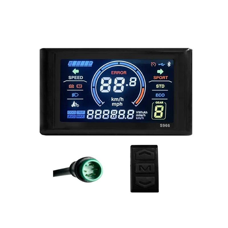 Electric Bike Display 24V-72V Waterproof LCD Display S966 Electric Bike Controller Panel Dashboard,Waterproof