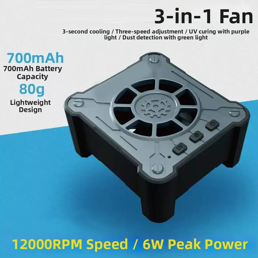 F3 Portable UV Curing Fan for SmartFor Phone and Computer Repair with Cooling and Scratch Visibility Enhancement