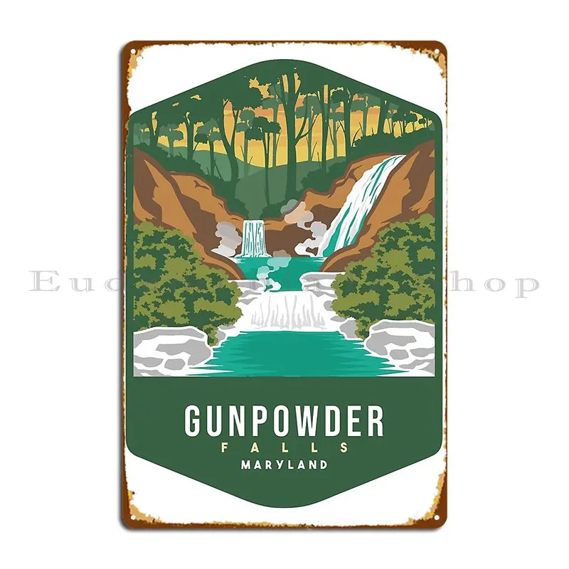 Gunpowder Falls Maryland Waterfall Metal Plaque Poster Decoration Plaques Personalized Wall Decor Plaques Tin Sign Poster