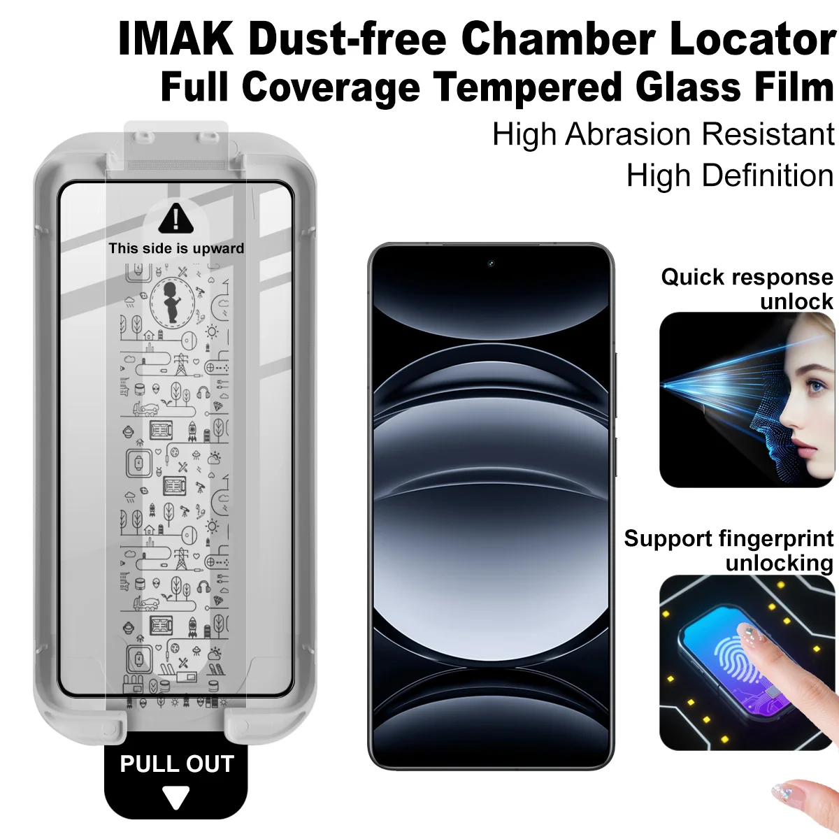 

IMAK realme Neo7 5G Dust-Free Case Full Screen Tempered Glass Screen Protector [Supports Fingerprint Unlock]