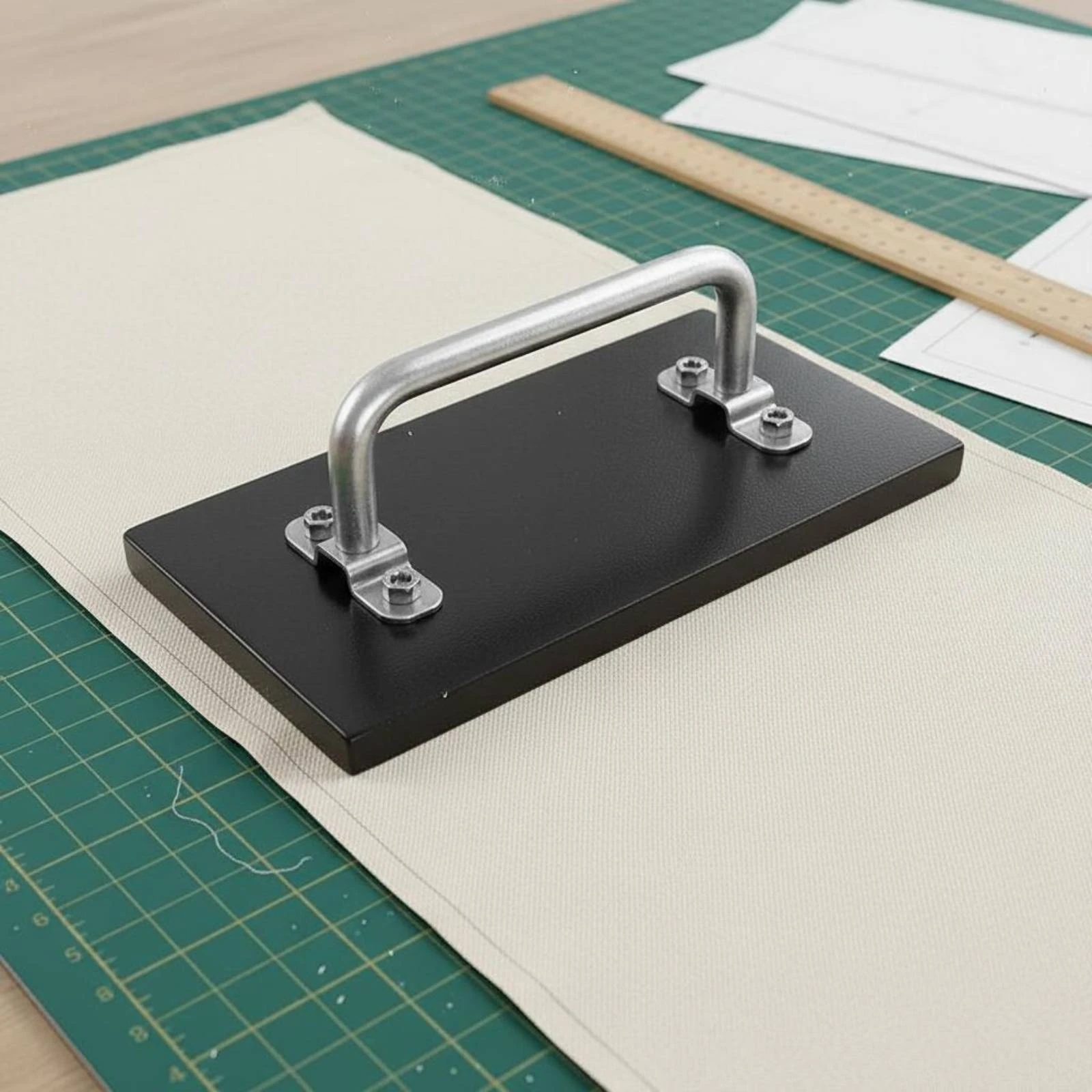 Pure Iron Pressing Weight Built-in Handle Cast Iron Cloth Weight Sewing Press Block Reusable Stable for Garment Factory Workers