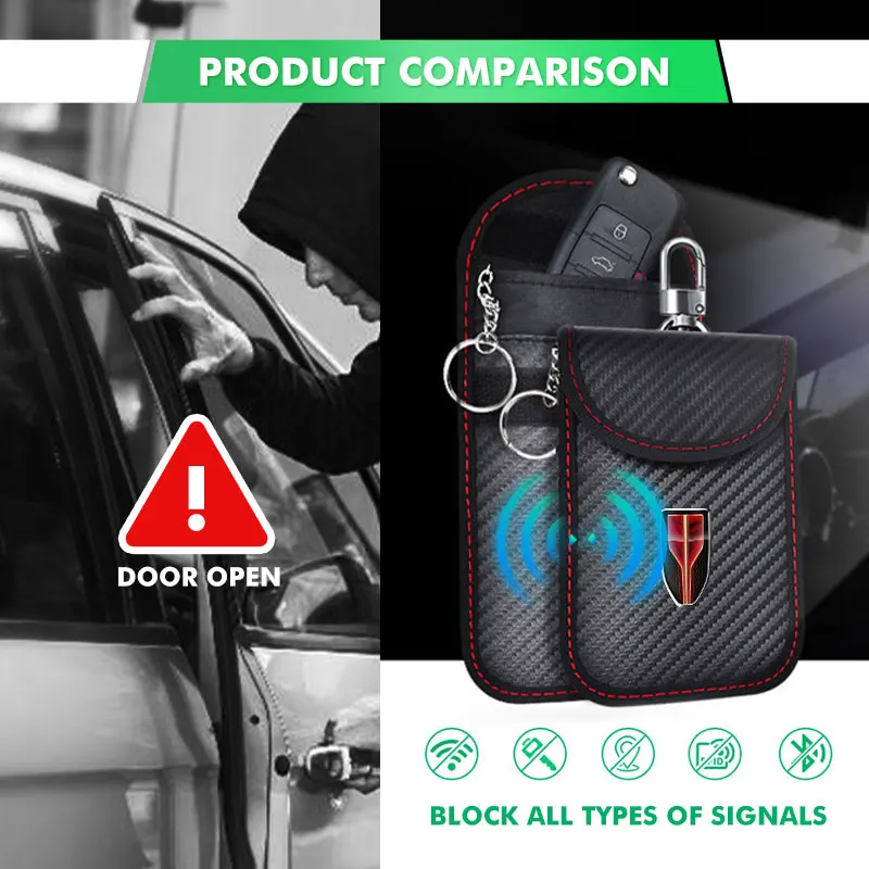 Car Keychain Case Zipper Carbon Fiber Key Protector Cover For Hong Qi Red Flag H5 FAW Red Flag HS5 HS7 H5 H7 H9