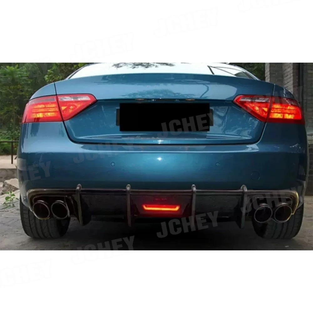 Rear Diffuser LED Light for Audi A5 Standard Coupe 2008-2011 Carbon Fiber Rear Bumper Lip Bodykits Guard Spoiler FRP Body Kits