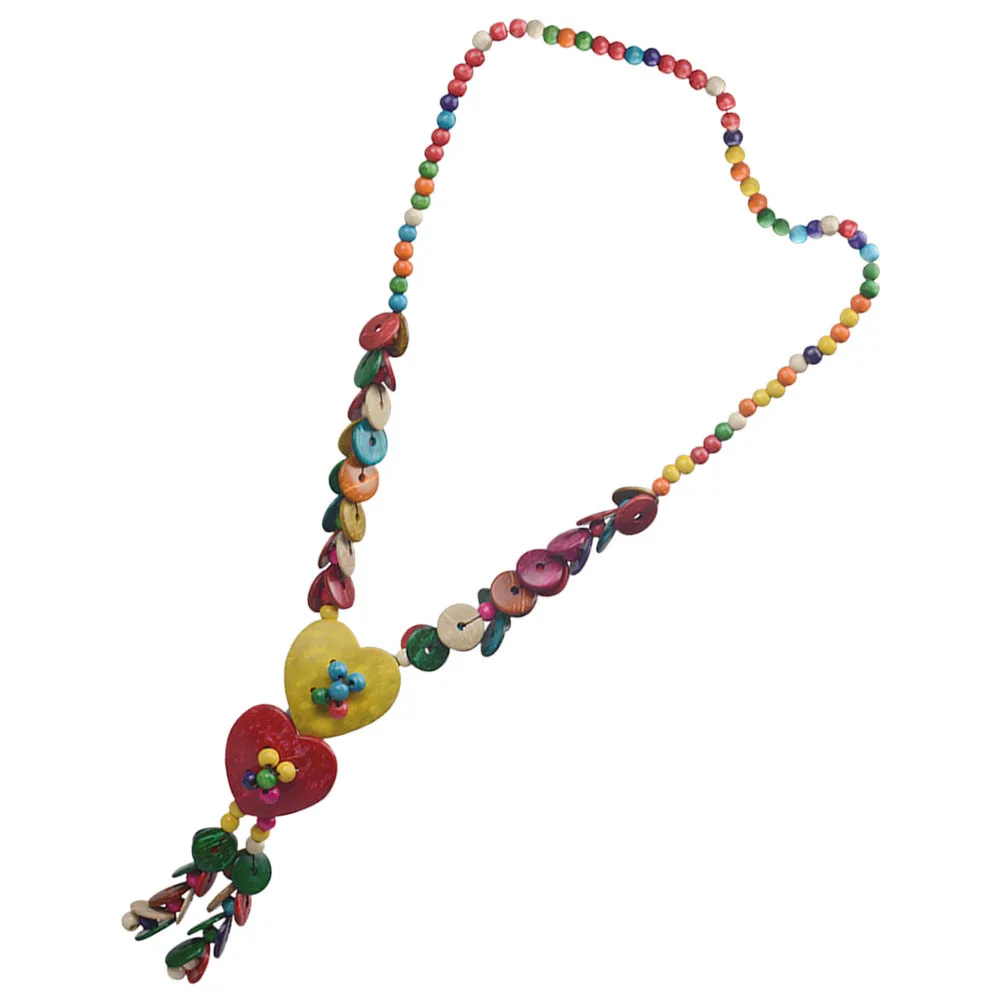 

2029pcs Double Heart Shell Beads Necklace Colorful Bohemian Jewelry For Women Long Ethnic Neck Necklaces For Girls Chain Decor