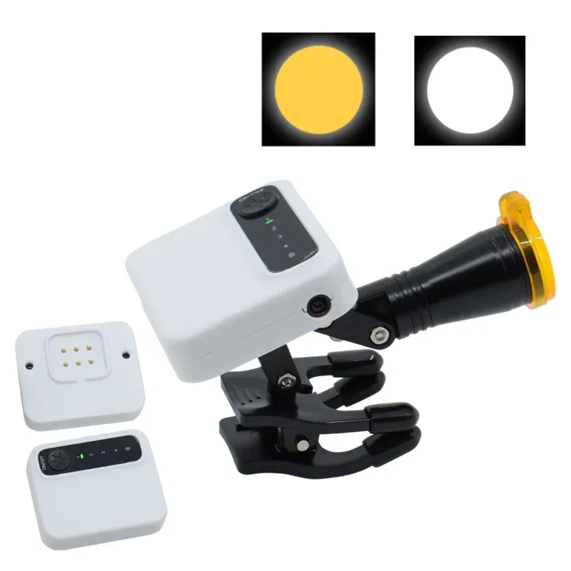 

5W Headlight Headlamp Wireless with 2 Batteries Adjustables Light for Dentals Loupes Lab Medical Magnifiers Binoculars