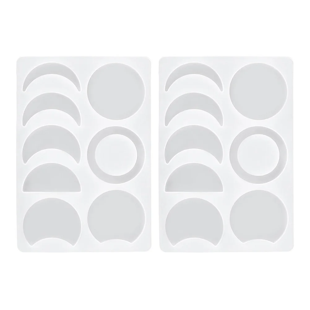 

2 Pcs Moon Epoxy Resin Mold Silicone DIY Jewelry Making Pendant Craft Kit Home Decor Supplies Flexible Easy Demold