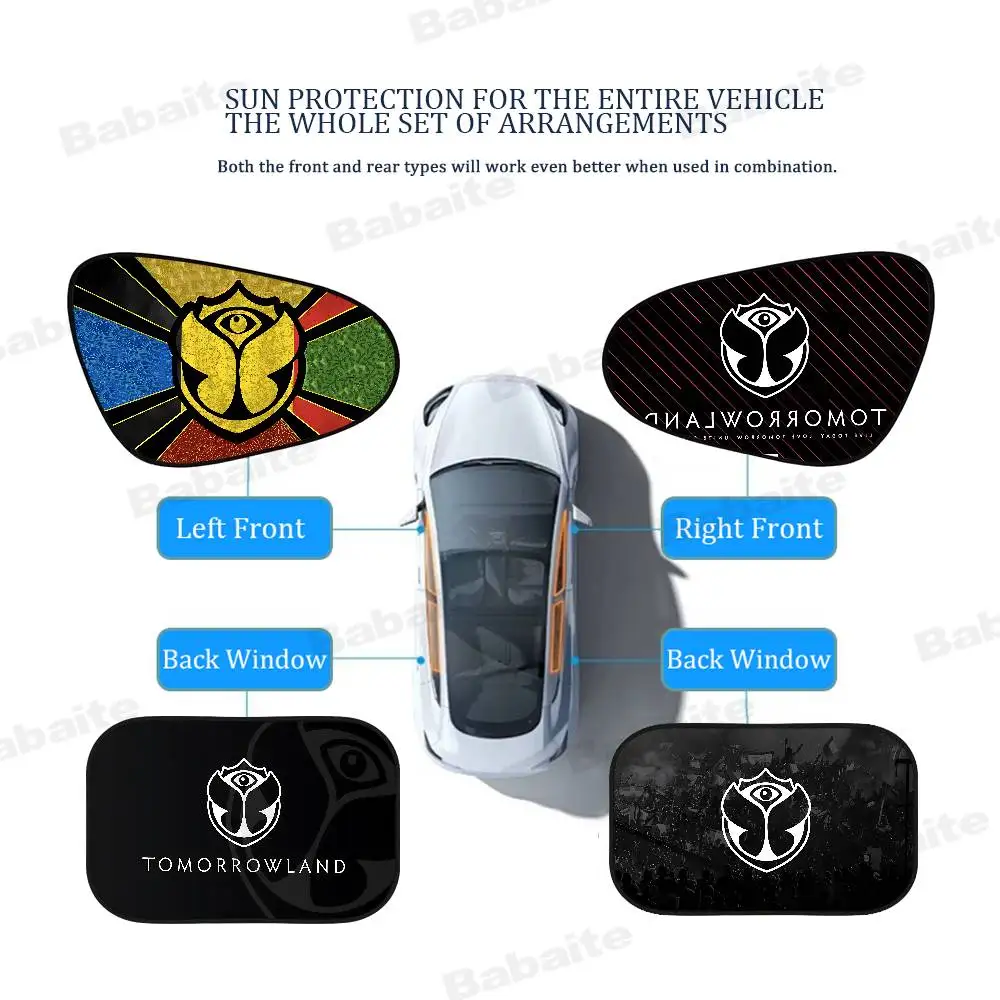 

T-Tomorrowland Music Logo Car Sunshade Covers Cover Universal Car Curtain Auto Window Sun Shade Protector Accessories