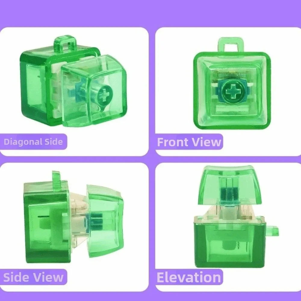 

Прозрачный механический брелок-клавиатура с одной кнопкой, кристально чистый фиджет-гаджет для снятия стресса