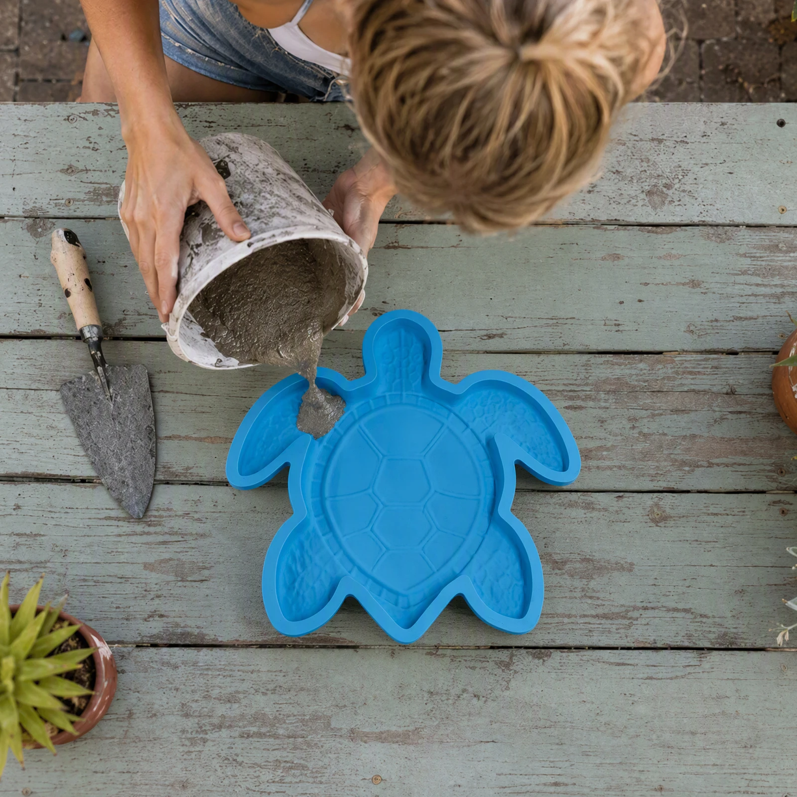 Concrete Path Maker Ocean Pattern Silicone DIY Stepping Stone Mould Outdoor Garden Walkway Patio Landscape