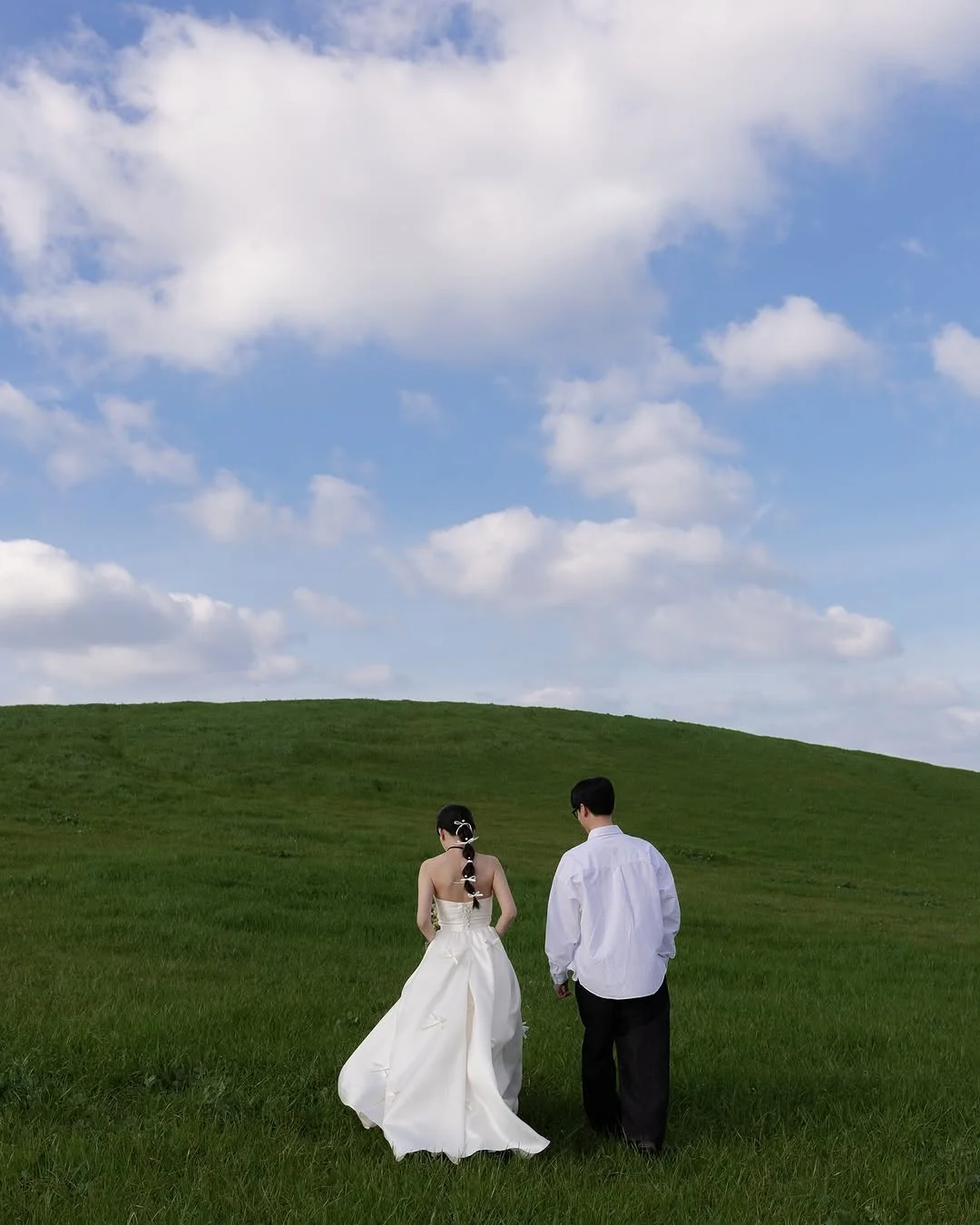 MD Strapless A-line Wedding Dress Sleeveless Korea Photoshoot Pleat Floor-Length Bridal Gown Corset Ribbon Customized 웨딩드레스 2025