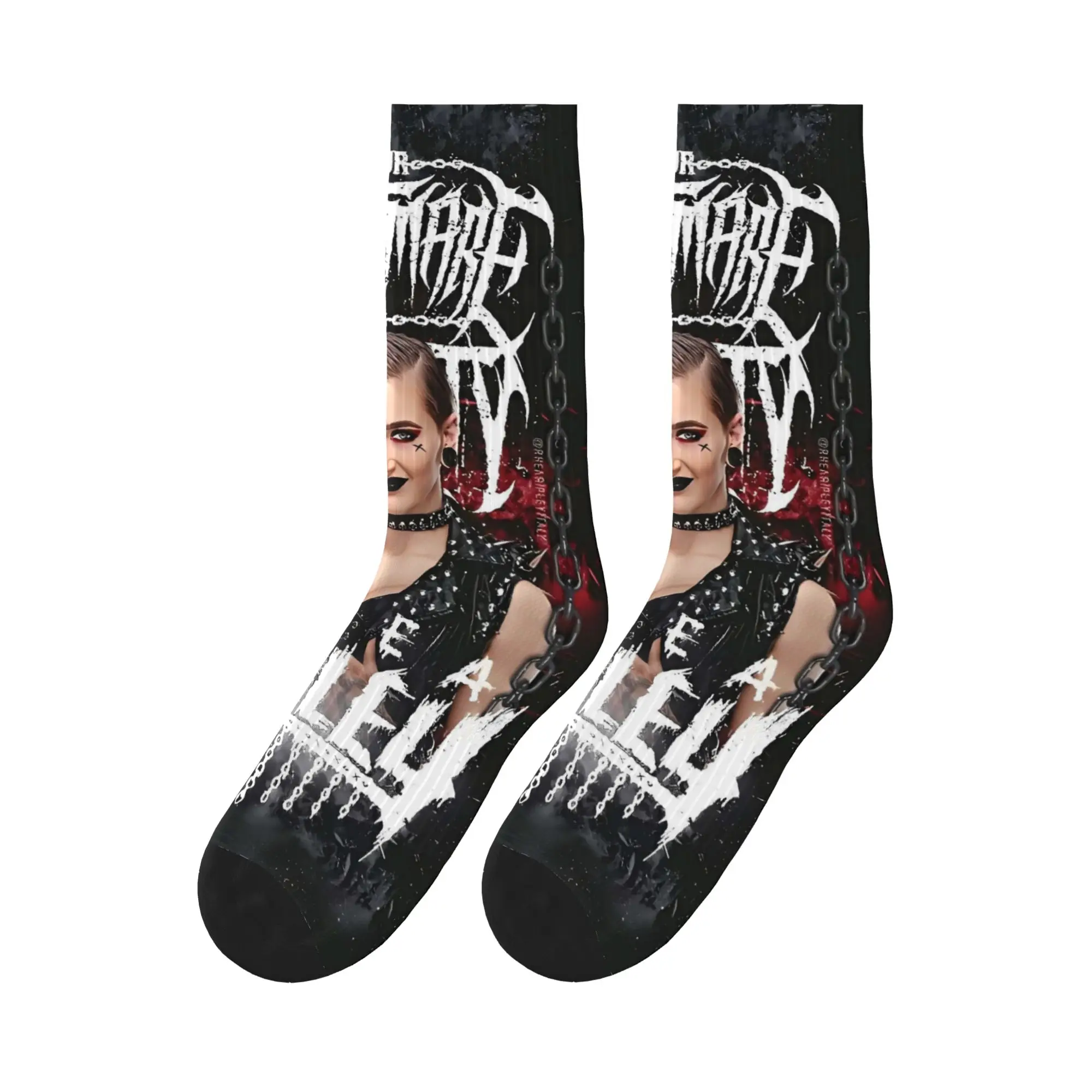 

Rhea Ripley Womens Wrestling Socks Casual Stockings Unisex Men Soft Breathable Running Socks Autumn Design Anti Sweat Socks