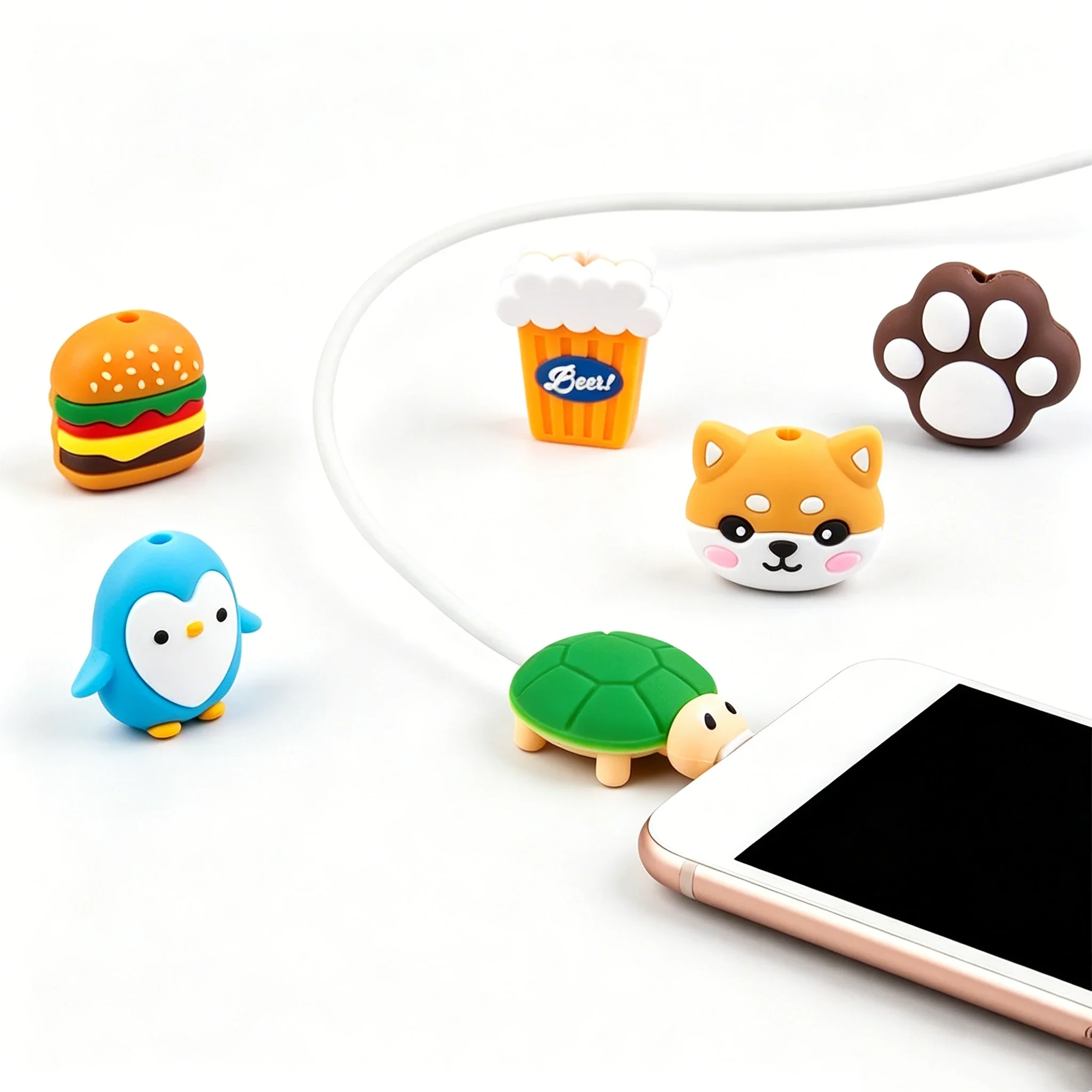 Universal Silicone Cable Winder USB Charging Cord Organizer Cable Protector Wire Management Holder for Mobile Phone Charger Line