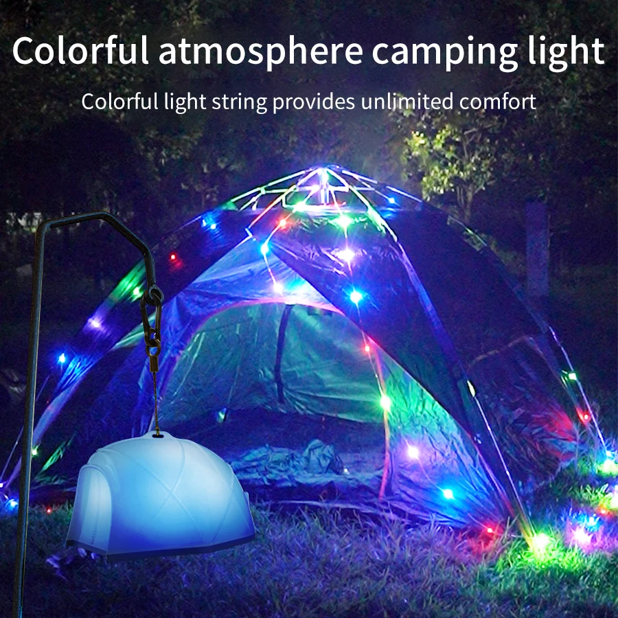 USB Charging LED Outdoor Camping Light 10M Colorful Tape Measure Light Portable Camping Tent Atmosphere Light Outdoor gadgets
