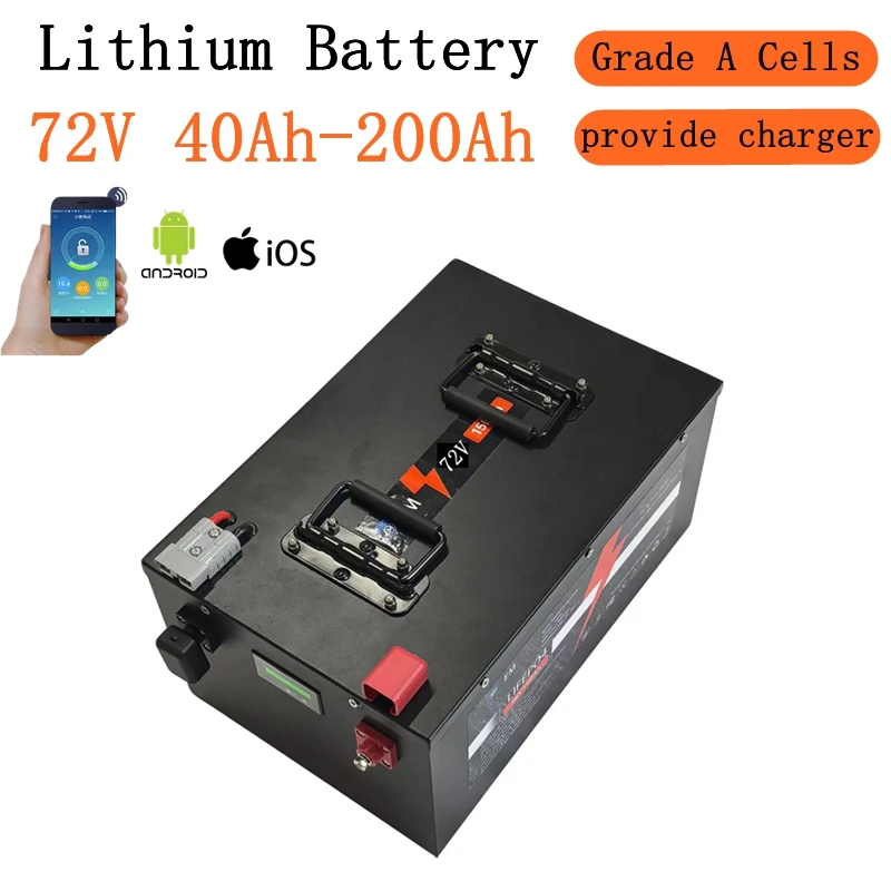 

72V 5000W Battery 50Ah 100Ah 150Ah 200Ah Lithium Li-ion for 7KW 14KW Skateboard Sightseeing Car inverter motorcycle tricycle