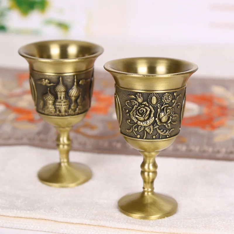 European Style Palace Style Baijiu Cup Vintage High Leg Wine Cup High-end Home Dining Room Table Decoration Wine Set
