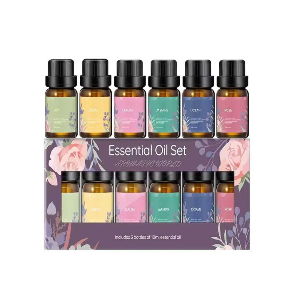 

Diffuser For Home 6 Piece Essential Oil Set with 6 Fragrance Options Oils for Aromatherapy Used For Diffuser Aroma Relax (Incl