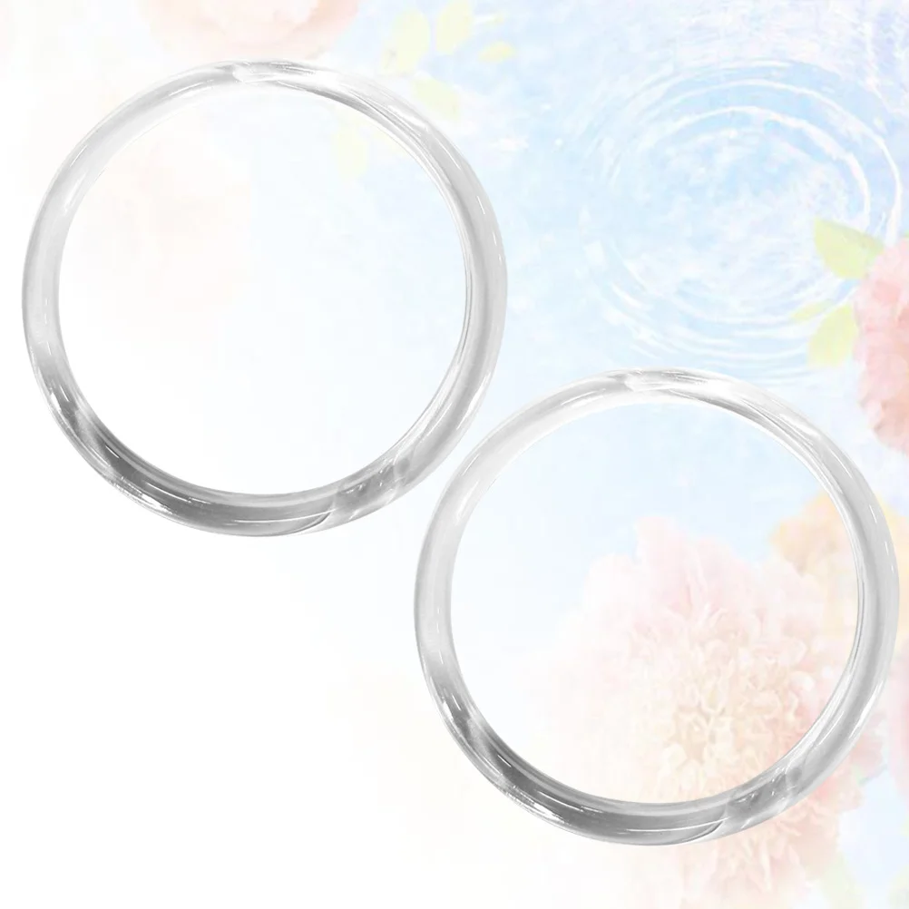 

2Pcs Round Handbag Handles 10cm Inside Diameter Transparent Eco-Friendly Plastic DIY Bag Accessories Stylish Durable for Purse