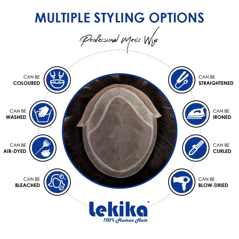 Virgin Hair Toupee For Men HD Swiss Lace with Thin Skin PU Mono Top Male Hair Durable Prosthesis 6\